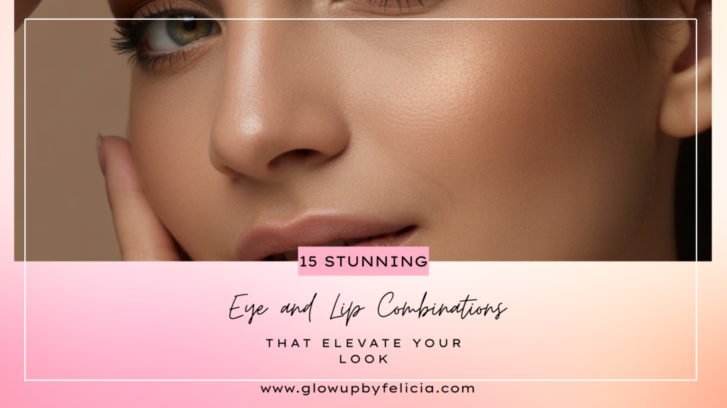 Soft glam makeup look featuring defined eyes and glossy lips in a diverse eye and lip combo inspiration style