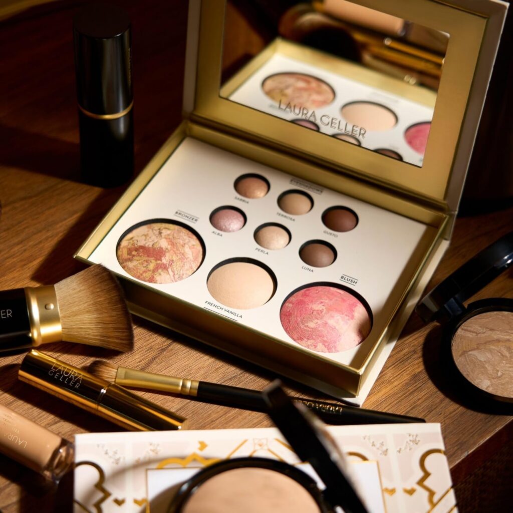 Laura Geller Tuscan Dreams makeup palette with bronzer, blush, and eyeshadows