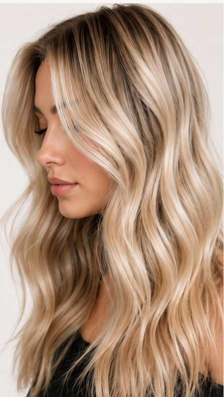 Luxury Blonde hair color showing dimensions.
